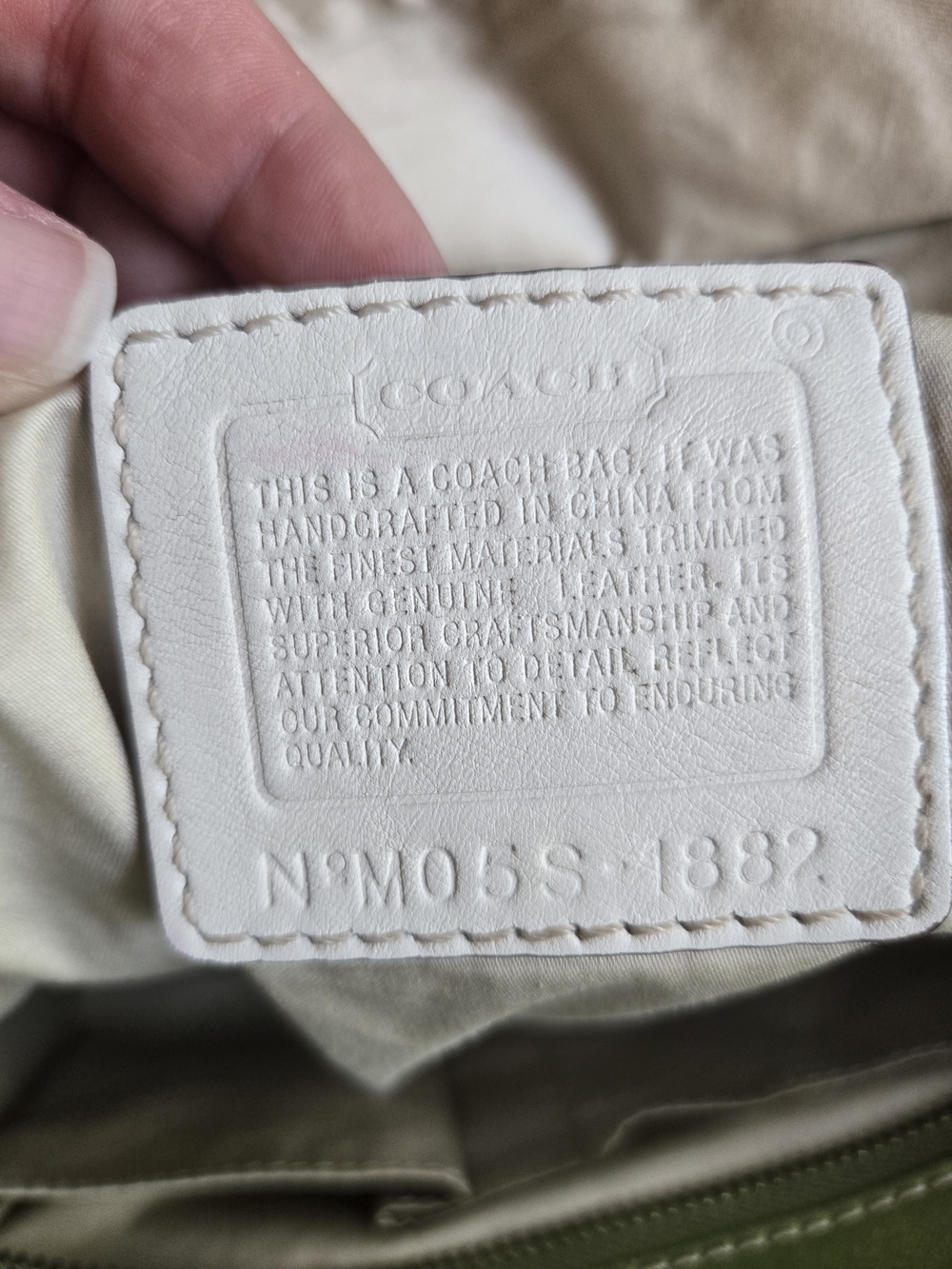 Coach Soho Tote Twill & Leather Lime Green and White Leather-Trim Shoulder Bag - Picture 3 of 11